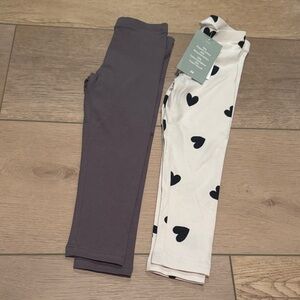 H&M Black Heart and Gray Leggings Set